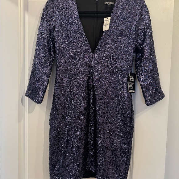 Express Dresses & Skirts - Express Glittering Purple Mini Dress